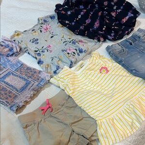 Floral and Striped Kids Clothing Set Sz3,4